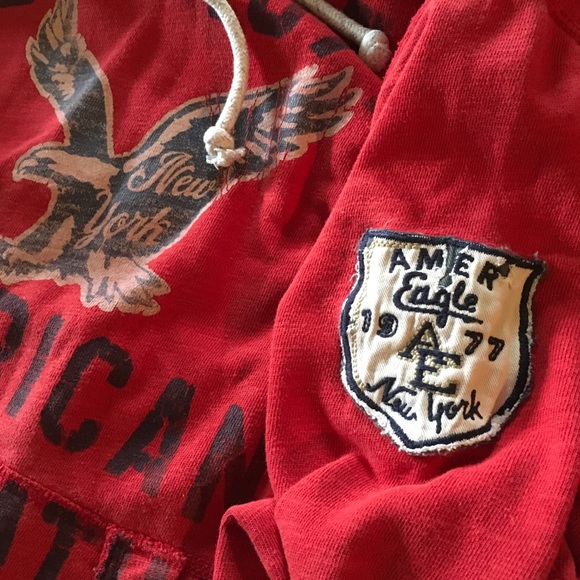 American Eagle Outfitters Red Pullover Hoodie - Picture 3 of 11